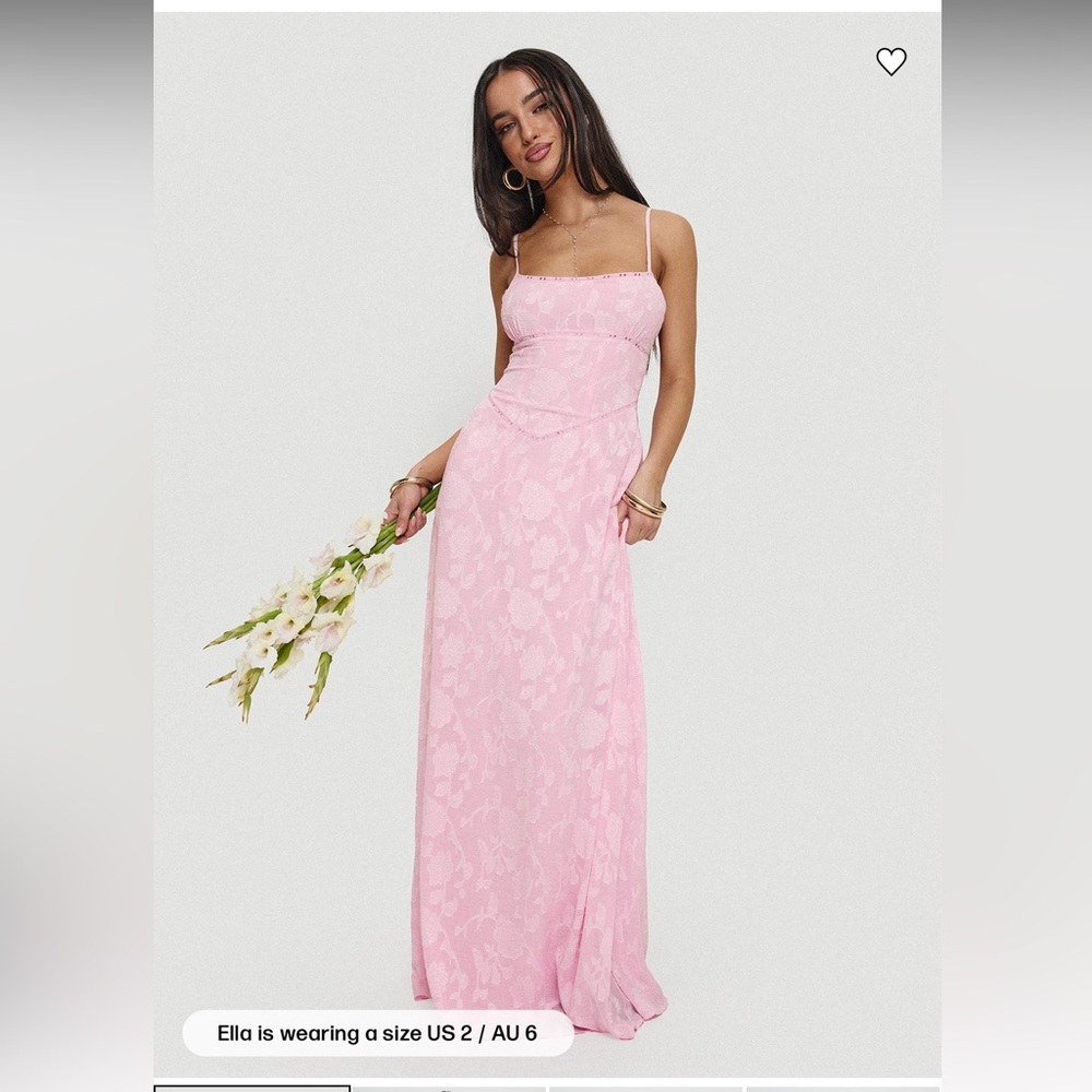 NWT PRINCESS POLLY PINK MAXI DRESS US 8